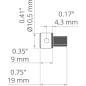 Preview: Endkappe PIKO-O  mit Stromversorgung für 12V/24V